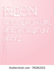 neon lights alphabets/ typography design vector