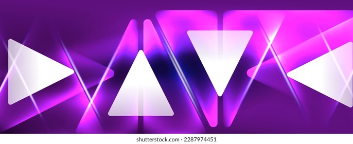 Neon lights hacking geometric background, virtual reality or artificial intelligence concept, cyberpunk geometric template for wallpaper, banner, presentation, background