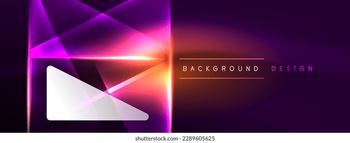 Neon lights hacking geometric background, virtual reality or artificial intelligence concept, cyberpunk geometric template for wallpaper, banner, presentation, background