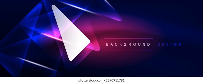 Neon lights hacking geometric background, virtual reality or artificial intelligence concept, cyberpunk geometric template for wallpaper, banner, presentation, background