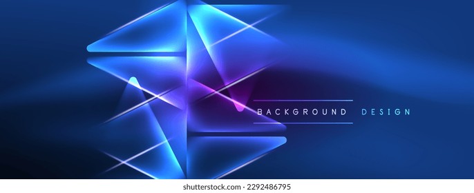 Neon lights hacking geometric background, virtual reality or artificial intelligence concept, cyberpunk geometric template for wallpaper, banner, presentation, background