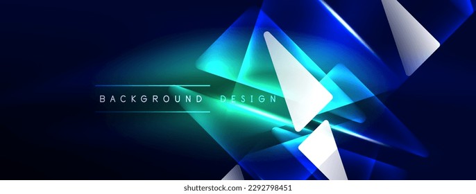 Neon lights hacking geometric background, virtual reality or artificial intelligence concept, cyberpunk geometric template for wallpaper, banner, presentation, background