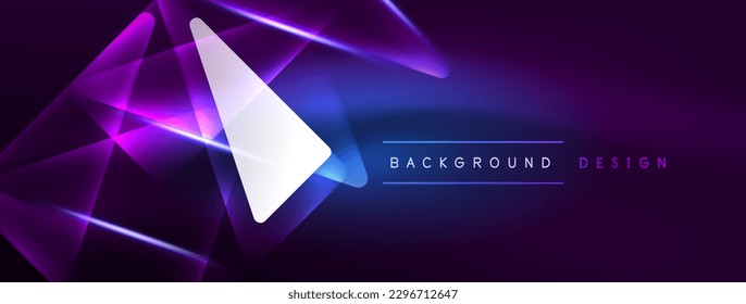 Neon lights hacking geometric background, virtual reality or artificial intelligence concept, cyberpunk geometric template for wallpaper, banner, presentation, background