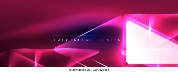 Neon lights hacking geometric background, virtual reality or artificial intelligence concept, cyberpunk geometric template for wallpaper, banner, presentation, background