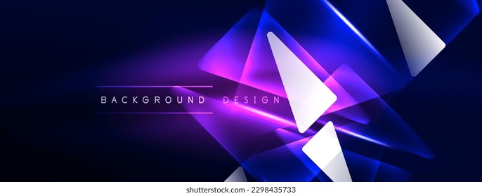 Neon lights hacking geometric background, virtual reality or artificial intelligence concept, cyberpunk geometric template for wallpaper, banner, presentation, background