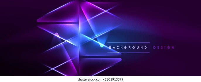Neon lights hacking geometric background, virtual reality or artificial intelligence concept, cyberpunk geometric template for wallpaper, banner, presentation, background