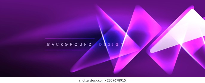 Neon lights hacking geometric background, virtual reality or artificial intelligence concept, cyberpunk geometric template for wallpaper, banner, presentation, background