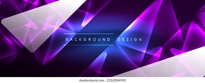 Neon lights hacking geometric background, virtual reality or artificial intelligence concept, cyberpunk geometric template for wallpaper, banner, presentation, background