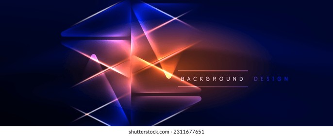 Neon lights hacking geometric background, virtual reality or artificial intelligence concept, cyberpunk geometric template for wallpaper, banner, presentation, background