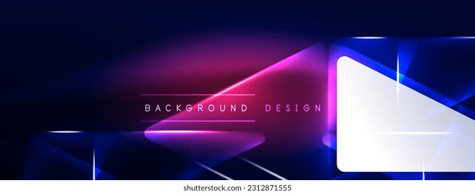 Neon lights hacking geometric background, virtual reality or artificial intelligence concept, cyberpunk geometric template for wallpaper, banner, presentation, background