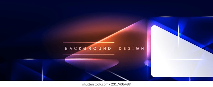 Neon lights hacking geometric background, virtual reality or artificial intelligence concept, cyberpunk geometric template for wallpaper, banner, presentation, background