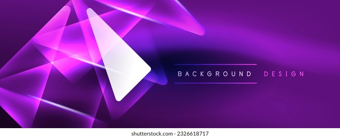 Neon lights hacking geometric background, virtual reality or artificial intelligence concept, cyberpunk geometric template for wallpaper, banner, presentation, background