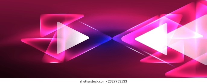 Neon lights hacking geometric background, virtual reality or artificial intelligence concept, cyberpunk geometric template for wallpaper, banner, presentation, background