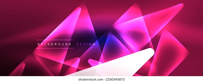 Neon lights hacking geometric background, virtual reality or artificial intelligence concept, cyberpunk geometric template for wallpaper, banner, presentation, background