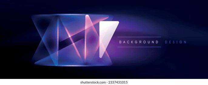 Neon lights hacking geometric background, virtual reality or artificial intelligence concept, cyberpunk geometric template for wallpaper, banner, presentation, background