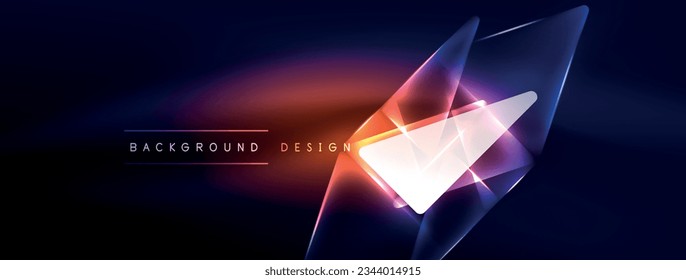 Neon lights hacking geometric background, virtual reality or artificial intelligence concept, cyberpunk geometric template for wallpaper, banner, presentation, background