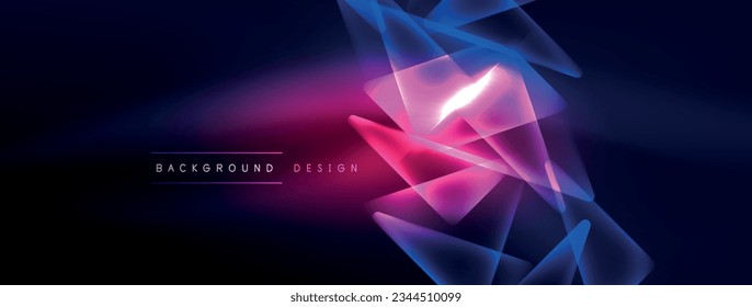 Neon lights hacking geometric background, virtual reality or artificial intelligence concept, cyberpunk geometric template for wallpaper, banner, presentation, background