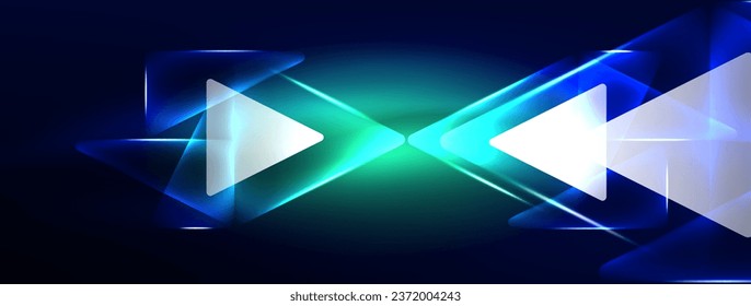 Neon lights hacking geometric background, virtual reality or artificial intelligence concept, cyberpunk geometric template for wallpaper, banner, presentation, background