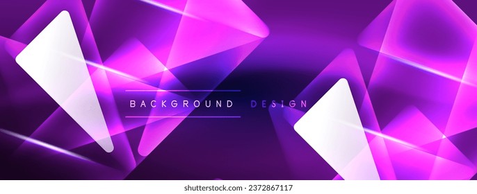 Neon lights hacking geometric background, virtual reality or artificial intelligence concept, cyberpunk geometric template for wallpaper, banner, presentation, background