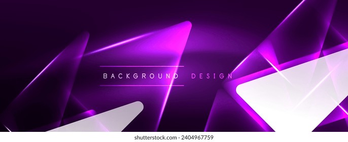 Neon lights hacking geometric background, virtual reality or artificial intelligence concept, cyberpunk geometric template for wallpaper, banner, presentation, background