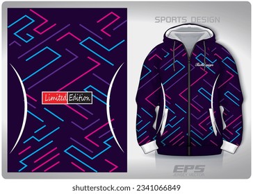 Neon lights in purple background pattern design, illustration, textile background for sports t-shirt, football jersey shirt mockup for football club. consistent front view