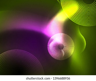 Neon lights vector abstract background, modern design template
