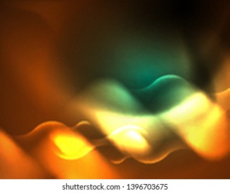 Neon lights vector abstract background, modern design template