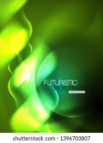 Neon lights vector abstract background, modern design template