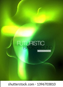 Neon lights vector abstract background, modern design template