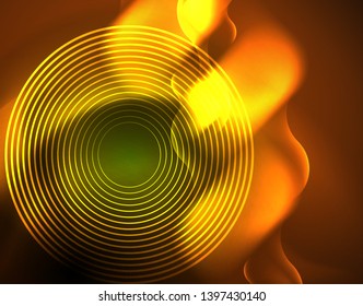 Neon lights vector abstract background, modern design template