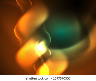 Neon lights vector abstract background, modern design template