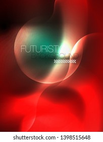 Neon lights vector abstract background, modern design template