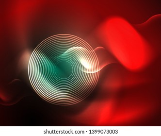 Neon lights vector abstract background, modern design template