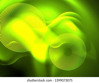 Neon lights vector abstract background, modern design template