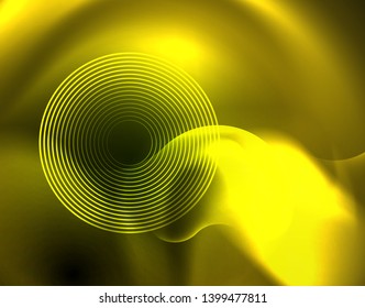 Neon lights vector abstract background, modern design template