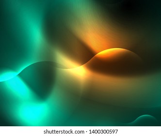 Neon lights vector abstract background, modern design template