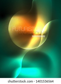 Neon lights vector abstract background, modern design template