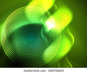 Neon lights vector abstract background, modern design template