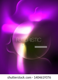 Neon lights vector abstract background, modern design template