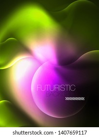 Fondo abstracto del vector de luces de neón, plantilla de diseño moderno