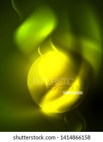 Neon lights vector abstract background, modern design template