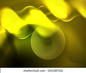 Neon lights vector abstract background, modern design template