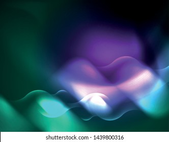 Neon lights vector abstract background, modern design template