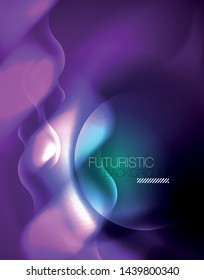Neon lights vector abstract background, modern design template