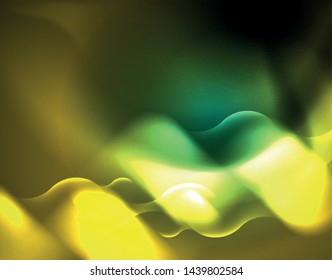 Neon lights vector abstract background, modern design template