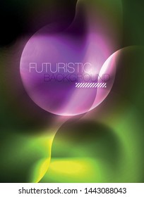 Neon lights vector abstract background, modern design template