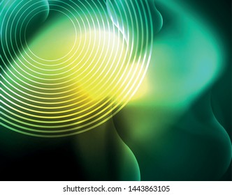Neon lights vector abstract background, modern design template