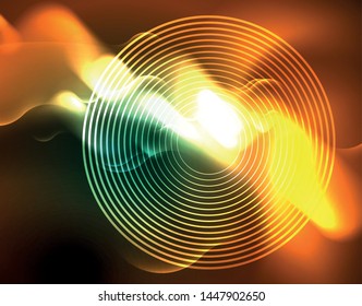 Fondo abstracto del vector de luces de neón, plantilla de diseño moderno