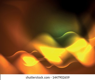 Neon lights vector abstract background, modern design template