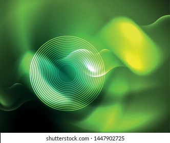 Neon lights vector abstract background, modern design template